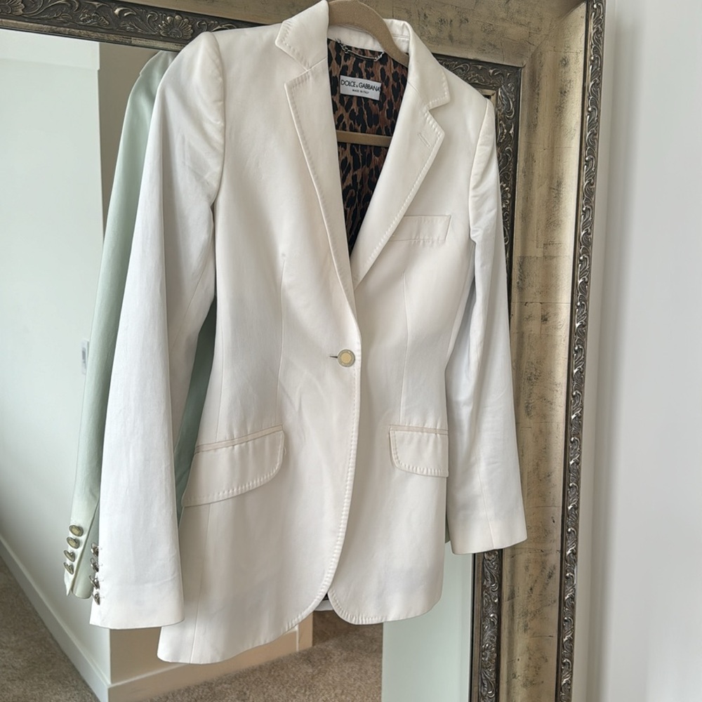 Dolce and Gabbana peaked lapel white blazer